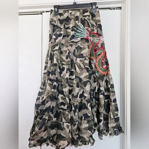 Camo & Dragan Broomstick Skirt